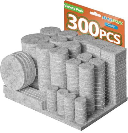 Furniture Pads 300 Pcs Premium Furniture Felt Pads Self Adhesive, Grey - size: Grey