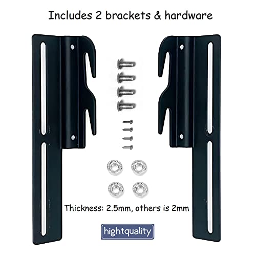 4pcs 711 Bolt-On to Hook-On Bed Frame Conversion Brackets for Headboard or Footboard,Bed Hook Adapter kit with Hardware, Hook on Bed Rails Brackets(Black) - size: 4pcs 711 brackets