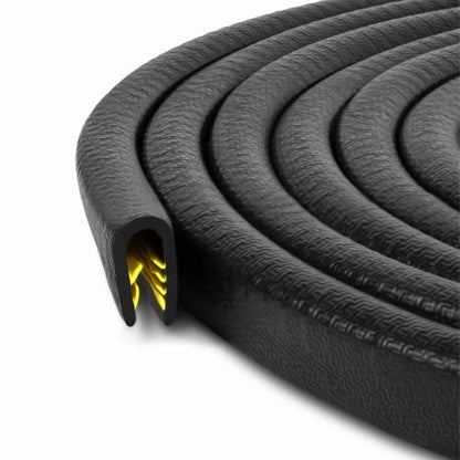 Edge Trim Black Fits 1/5 Inch (4.9mm), Leg 0.65 Inch (16.6mm), Length 30 Feet (9Meter) - Protective Edging Strip for Car Door Seal & Boat - size: 30 Feet