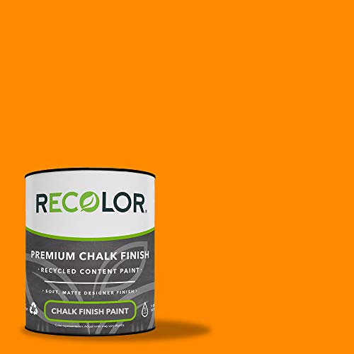 RECOLOR Eco-Friendly Interior Chalk Paint, Matte Finish, 1 Quart, Carrot - color: Chalk - Carrot, size: 32 Fl Oz (Pack of 1)