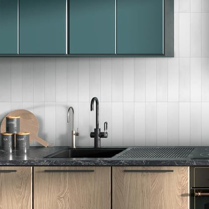 16-Sheet Peel and Stick Backsplash Tile, 9" x 9" Stacked 3D Handmade Looks Square Self Adhesive Wall Tiles for Kitchen Bathroom, White Mixed - color: White Mixed, size: Stacked