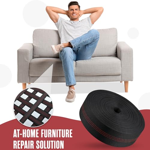 Chair Webbing, Upholstery Strapping, Elastic Furniture Repair, 2IN x 160FT - size: 2 Inch X 160 Feet