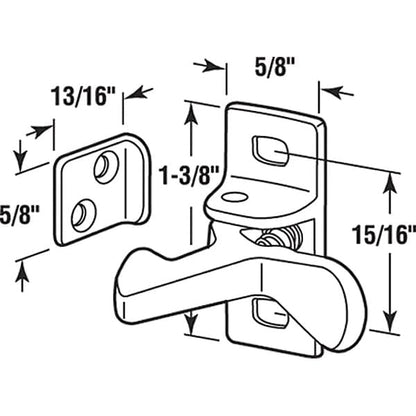 Prime-Line U 10881 Cabinet Door Elbow Catch, Cast Aluminum, Brass Plated (Single Pack) - color: Brass, size: 1 Pack
