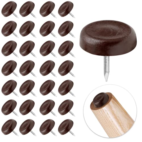 Waziaqoc Nylon Furniture Sliders, Brown, 120PCS, 17.5mm x 5mm