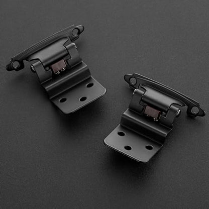 30 Pack 15 Pair Black Cabinet Hinges, 3/8" Inset Semi-Concealed Hinges - color: Black, size: 3/8" Inset