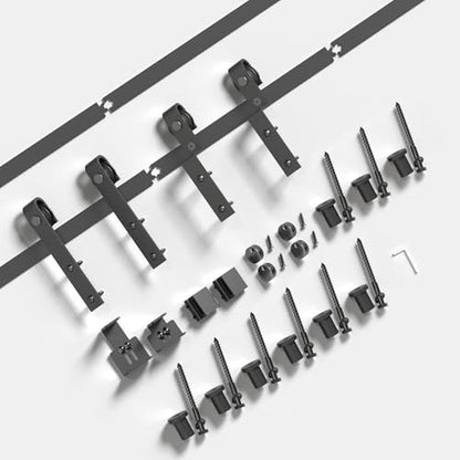EaseLife 8 FT Mini Cabinet Bypass Sliding Barn Door Hardware Track Kit,Easy Install,Slide Smoothly Quietly,Apply for Storage Window TV Stand and Other Shielding (No Cabinet) - size: 8 feet for 2 doors