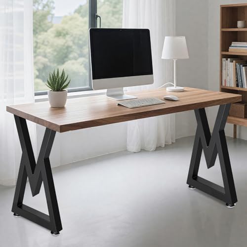 28 Inch Metal Desk Table Legs, Heavy Duty Industrial Style Dinning Table Leg, DIY Furniture Feets with Adjustment Feet Pads, Black - size: 28 '' V Shape
