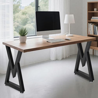 28 Inch Metal Desk Table Legs, Heavy Duty Industrial Style Dinning Table Leg, DIY Furniture Feets with Adjustment Feet Pads, Black - size: 28 '' V Shape