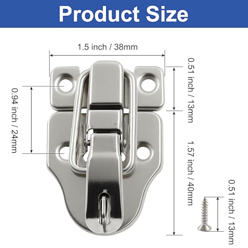 2-Pack Metal Toggle Latch, Silver - color: Silver