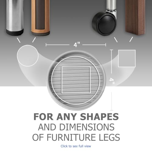 Non Slip Furniture Pads for Hardwood Floors -Yelanon 4Pcs 4” Coasters Cups - color: 4pcs4"round Gray