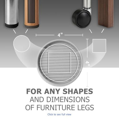 Non Slip Furniture Pads for Hardwood Floors -Yelanon 4Pcs 4” Coasters Cups - color: 4pcs4"round Gray