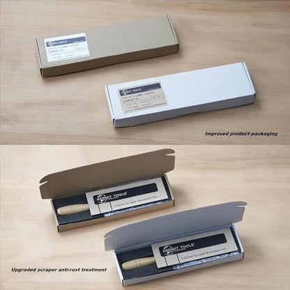 Cabinet Scraper Burnisher with 4 Piece Multi-Shaped Scraper Set 2 Rectangle 1 Curved (Convex and Concave) and 1 Gooseneck Scraper - style: 1 Burnisher+4 Multi-Shaped Scraper