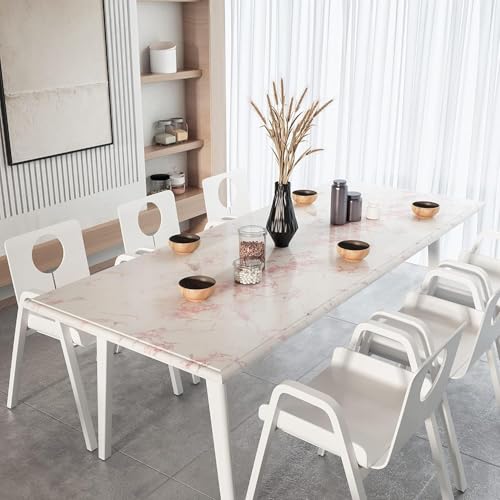 tiltil Glossy White/Pink Marble Contact Paper Granite Wallpaper 15.8"×78.7" - size: 15.8" x 78.7"