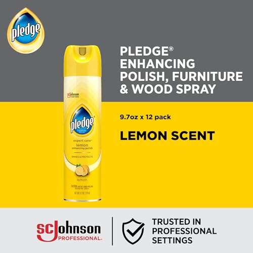 SC Johnson Professional Pledge Enhancing Polish Spray, Lemon scent, 12 Pack