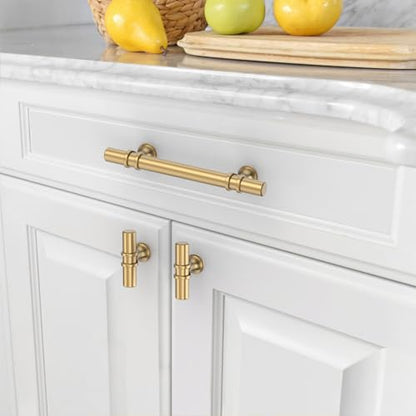Amerdeco 10 Pack Champagne Bronze Cabinet Pulls 3.75 Inch(96MM) Hole Centers Kitchen Cabinet Handles Cabinets Hardware Drawer Pulls ZH0050 - color: Champagne Bronze, size: 3.75"/96MM Hole Center