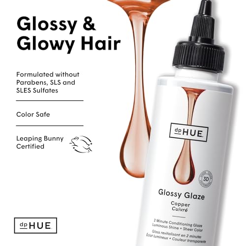 dpHUE Glossy Glaze, Copper - In-Shower Liquid Hair Gloss for Luminous Shine & Sheer Color - Paraben, SLS & SLES Sulfate Free - Leaping Bunny Certified - color: Copper