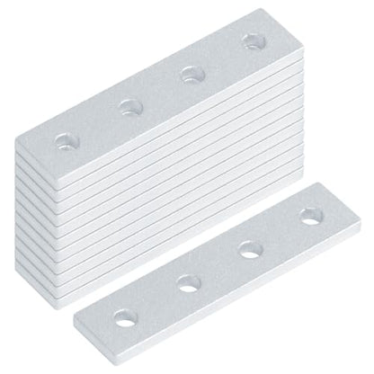 12 Pcs 2020 Flat Joining Plates, Aluminum Mending Plate, 80mm x 18mm - size: 80mm x 18mm