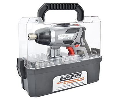 Brüder Mannesmann Cordless Screwdriver 3.6 V Mini Stick Screwdriver with Li-ion Battery, 6 Speed Levels, Compact and Lightweight, Ideal for DIY and Furniture Assembly, 52-Piece Bit Assortment | M17735