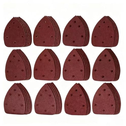 30pcs 400Grit Mouse Sander Sandpaper 6 Holes Mouse Sander Pads Hook and Loop Triangle Sanding Pads Suitable for Ryobi Detail Palm Sander - style: 30pcs 400Grit