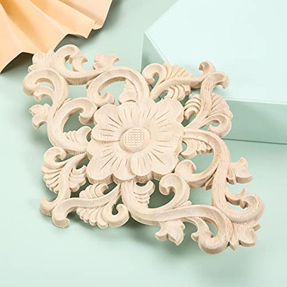 1Pc Wood Carved Appliques Onlays Center Carving Decals for Furniture - color: 1-pack, size: 30x18cm/11.81"x7.09"