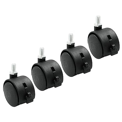 1.5 Inch Swivel Caster Wheels with Brake, M8 Threaded Stem, 4pcs - style: 1.5 Inch Stem with Brake