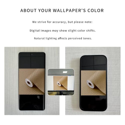 Haimin Fabric Wallpaper Textured Contact Paper Grasscloth Peel and Stick - color: Tan