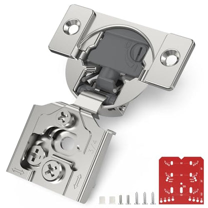Chibery 10 Pack 3/4” Overlay 4D Soft Close Cabinet Hinges, Concealed Face Frame, Adjustable Closing Speed, 105° Opening Smooth Slow, Hidden Self Closing for Kitchen Corner, Cupboard (with Template) - size: 3/4” Overlay