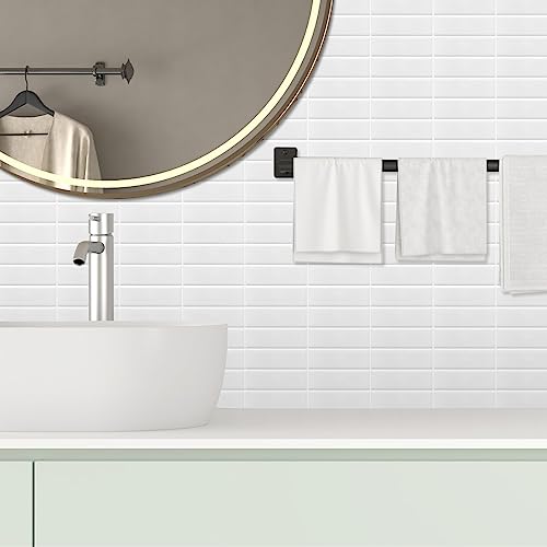 Peel and Stick Tile, New Upgrade Thicker Design Self Adhesive 12" x 12" Large Premium Finger Tiles for Kitchen,Bathroom, Living Room, RV Etc (10-Sheet,White). - color: White