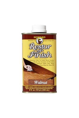 HOWARD - Restor-A-Finish: Restore Your Walnut Wood Finishes Repair Scratches, Eliminate Stains, White Heat or Water Rings and More. Safe on Furniture, Trim, and All Finished Wood. Size: 8 Fl oz - color: Walnut, size: 8 oz