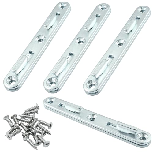 Hordion 4 Sets 5" Bed Rail Fasteners, Wood Bed Rail Fittings - size: 5 Inch