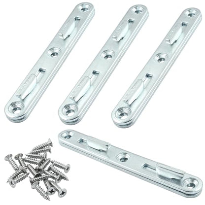 Hordion 4 Sets 5" Bed Rail Fasteners, Wood Bed Rail Fittings - size: 5 Inch