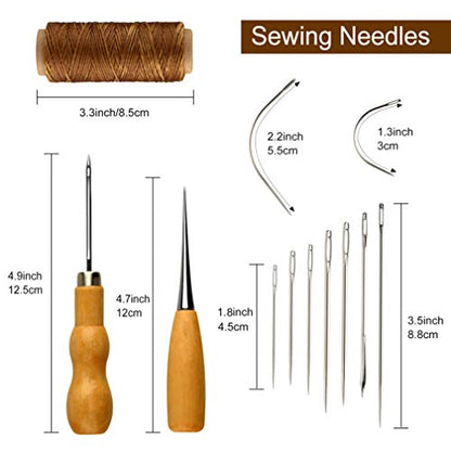 FEPITO Leather Wax Thread Cord Sewing Kit for DIY Leather Crafts