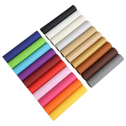 20PCS 12x8 Inches (30x20 CM) Faux Litch Leather Sheets, A4 Soft Textured PU Synthetic Leather Fabric for Bows Earrings Making DIY Craft - color: Litch Leather