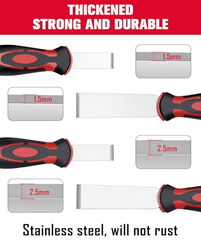 ROTATION 4pc Extra Thick Scraper Set, Putty Knife with Hammer End - style: 4pc