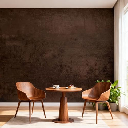 Bumoo Brown Peel and Stick Limewash Wallpaper 16'' x 590'' Coffee Concrete Self-Adhesive Cholocate Contact Paper Modern Texture Moody Leather Waterproof Matte Mural for Living Room Garage Kitchen - size: 590" x 16"