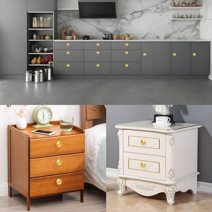 20 Pack Frosted Golden Kitchen Cabinet Knobs Round Drawer Pulls - color: Frosted Golden