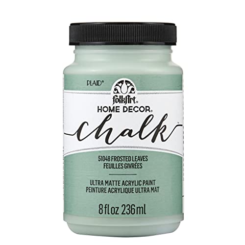 FolkArt Home Décor Chalk Paint, Frosted Leaves 8 fl oz Acrylic Chalk Paint with an Ultra Matte Finish, 51048 - color: Frosted Leaves