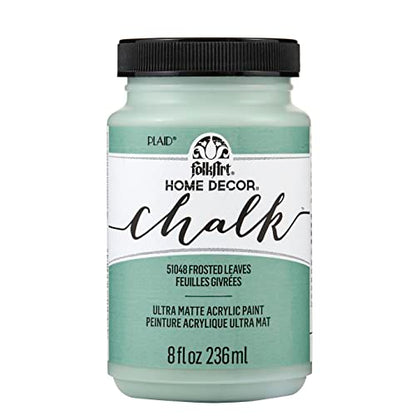 FolkArt Home Décor Chalk Paint, Frosted Leaves 8 fl oz Acrylic Chalk Paint with an Ultra Matte Finish, 51048 - color: Frosted Leaves