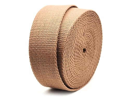 CRAFTMEMORE 1.5 Inches Heavy Cotton Webbing - Plain Weave Straps for Arts and Crafts, Luxury Bag Strap High Density Webbing (50 Yards, Umber) - color: Umber, size: 1 1/2 Inch x 50 Yards