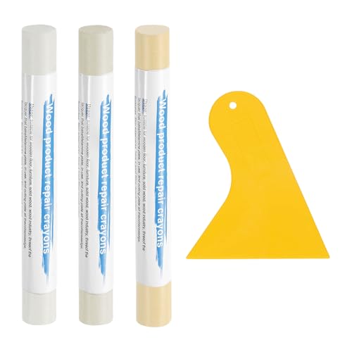 uxcell 3Pcs Wood Filler Sticks, Wax Crayons, 3 Colors Light Brown Series - color: Light Brown Series