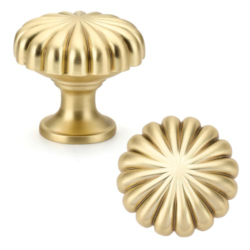 10 Pack Brushed Gold Cabinet Knobs, Vintage Cupboard Drawer Knobs Pulls - color: Brushed Gold