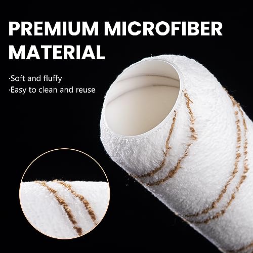 Mister Rui 9 Inch Paint Roller Kit with Microfiber Covers & Extension Pole - size: 11 Pack 9 Inch Paint Roller Kit & Extension Pole