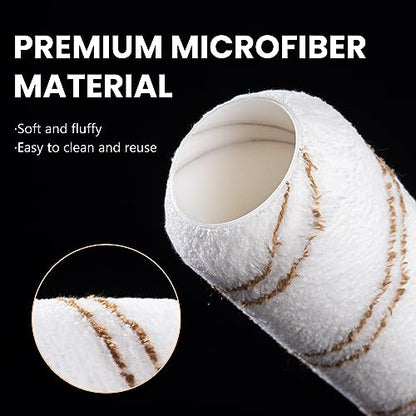 Mister Rui 9 Inch Paint Roller Kit with Microfiber Covers & Extension Pole - size: 11 Pack 9 Inch Paint Roller Kit & Extension Pole