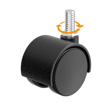 Swivel Caster Wheels, Black Nylon M8 Threaded Stem Caster Wheels, Heavy Duty Swivel Stem Casters Wheels Replacement for Furniture, Table, Cabinet, Shelf (1.5 Inch Stem Casters) - style: 1.5 Inch Stem Casters