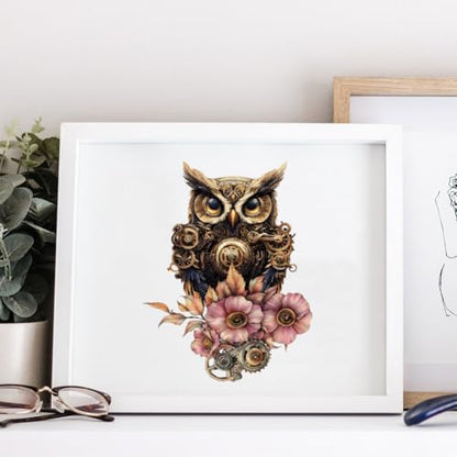 OLYCRAFT 3pcs/Set Mechanical Rub on Transfers for Furniture and Crafts 6x12 Inch Steampunk Owl Furniture Decals Furniture Transfer Stickers with 1pc Scraper for Wood Furniture Decor Scrapbooking - style: Cat