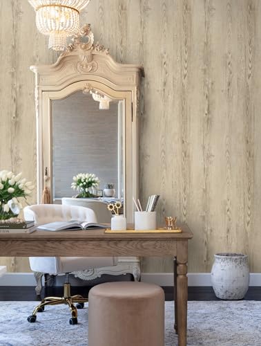 GloryTik 393.7"X17.7" Light Brown Wood Grain Contact Paper Faux Wood Peel and Stick Wallpaper Wood Removable Self Adhesive Waterproof Wallpaper - color: Light Brown, size: 17.7" x 393.7"