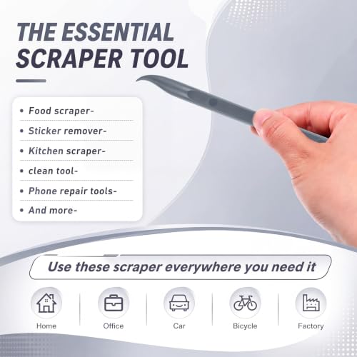Honoson 9 Pcs Cleaning Scraper Tool Detailing Picks Non Scratch, Grey - color: Grey