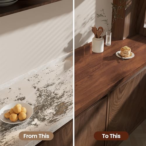 Wood Grain Contact Paper Peel and Stick Wallpaper for Cabinets Furniture - color: Reddish Brown, size: 17.7" x 393"