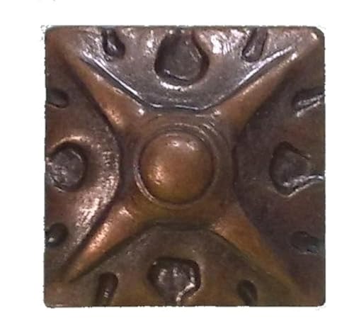 decotacks® Square Art Upholstery Nails/Tacks 5/8" x 5/8" (17MMx17MM) - 25 Pcs [Antique Copper, French Natural] DX8017AC