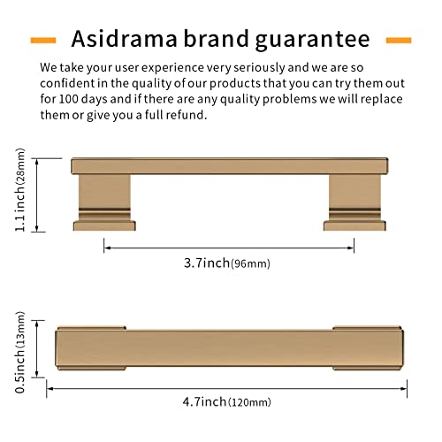 Asidrama 10 Pack 3.75 inch Champagne Bronze Kitchen Cabinet Handles - color: Champagne Bronze, size: 3.75" Hole Center, style: 10 Pack